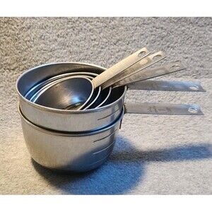 Vintage FOLEY Script Stainless Nesting Measuring Cups Set of 5